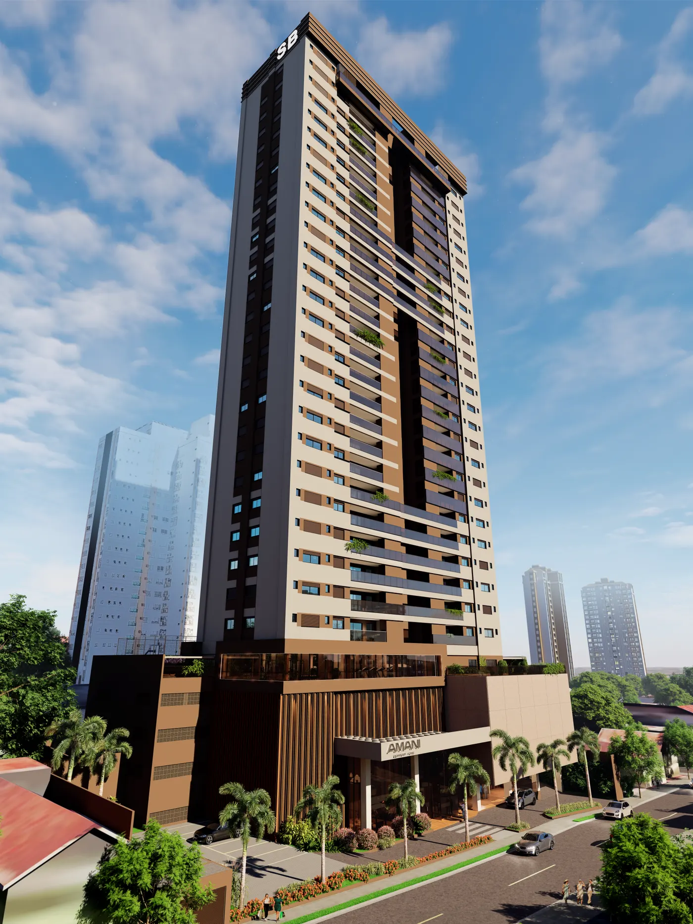 Torre do AMANI Comfort Home vista da rua